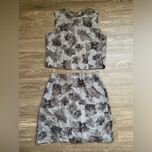 J Crew Silk Matching Skirt Set